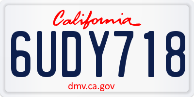 CA license plate 6UDY718