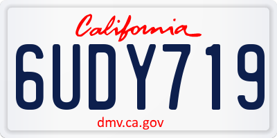 CA license plate 6UDY719
