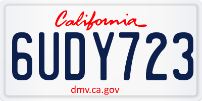 CA license plate 6UDY723