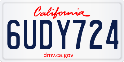 CA license plate 6UDY724