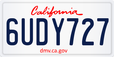 CA license plate 6UDY727