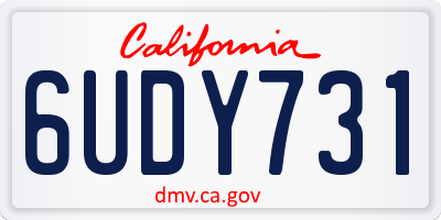 CA license plate 6UDY731