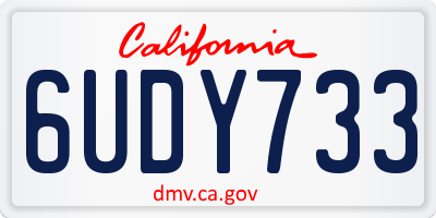 CA license plate 6UDY733