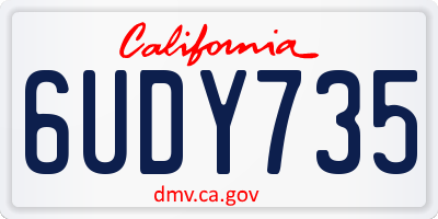 CA license plate 6UDY735