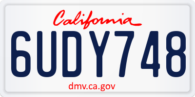 CA license plate 6UDY748