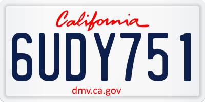 CA license plate 6UDY751