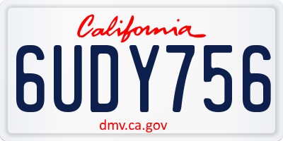 CA license plate 6UDY756