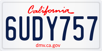CA license plate 6UDY757