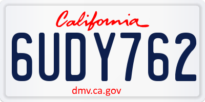 CA license plate 6UDY762