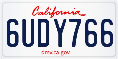 CA license plate 6UDY766