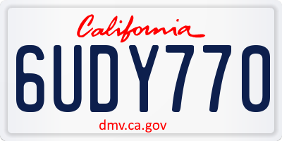 CA license plate 6UDY770