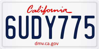 CA license plate 6UDY775