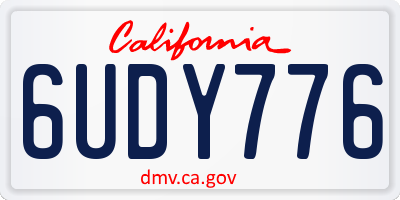 CA license plate 6UDY776