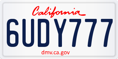 CA license plate 6UDY777