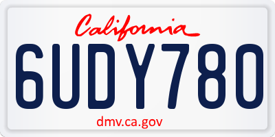 CA license plate 6UDY780