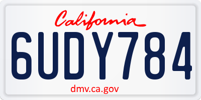 CA license plate 6UDY784