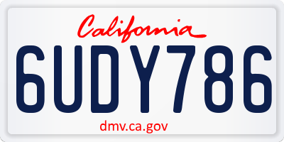 CA license plate 6UDY786