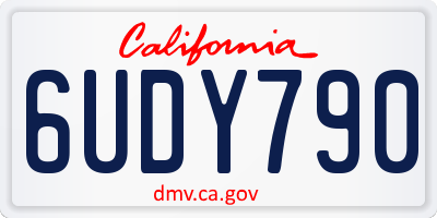 CA license plate 6UDY790
