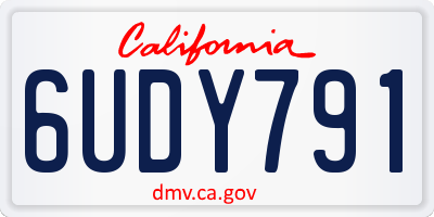 CA license plate 6UDY791
