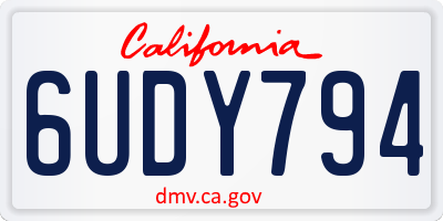 CA license plate 6UDY794