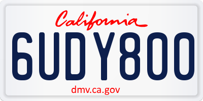 CA license plate 6UDY800