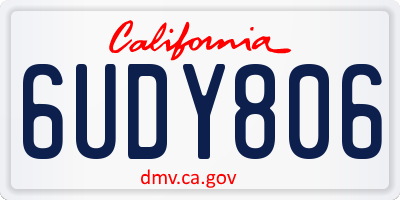 CA license plate 6UDY806