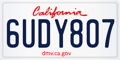 CA license plate 6UDY807
