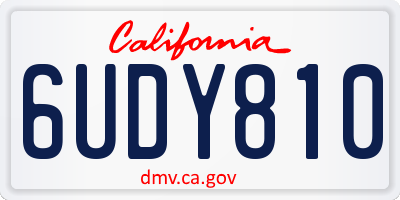 CA license plate 6UDY810
