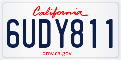 CA license plate 6UDY811