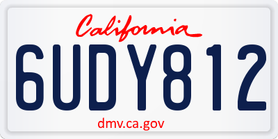 CA license plate 6UDY812