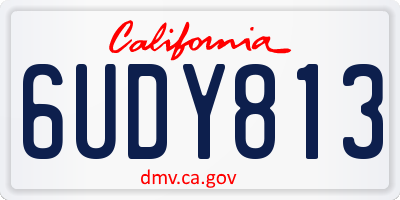 CA license plate 6UDY813