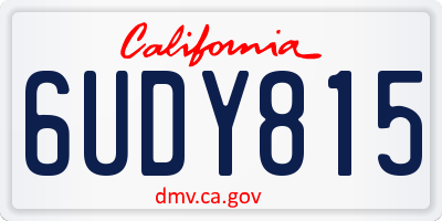 CA license plate 6UDY815