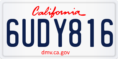 CA license plate 6UDY816