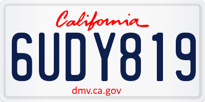 CA license plate 6UDY819