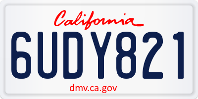 CA license plate 6UDY821