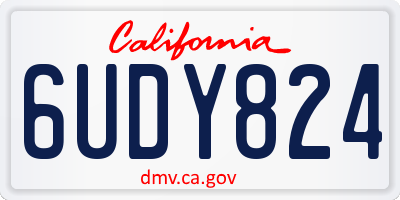 CA license plate 6UDY824