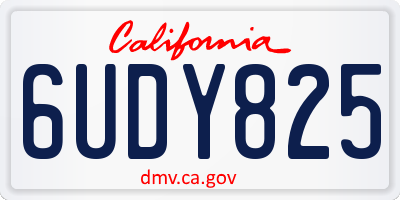 CA license plate 6UDY825