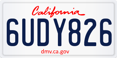 CA license plate 6UDY826