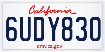 CA license plate 6UDY830