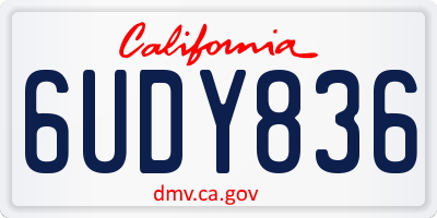 CA license plate 6UDY836