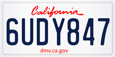 CA license plate 6UDY847