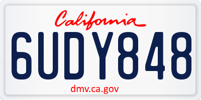 CA license plate 6UDY848