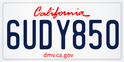CA license plate 6UDY850