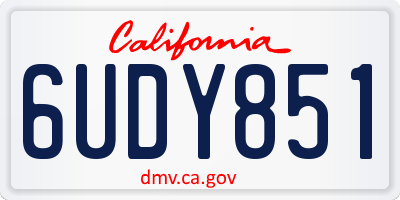 CA license plate 6UDY851