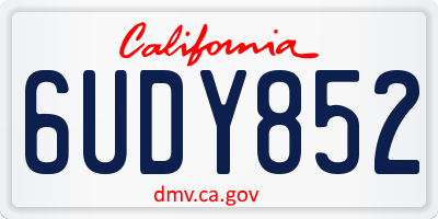 CA license plate 6UDY852