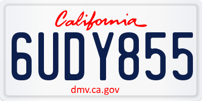 CA license plate 6UDY855