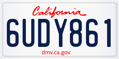 CA license plate 6UDY861