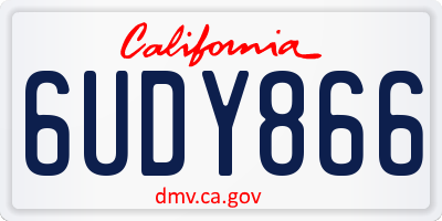 CA license plate 6UDY866