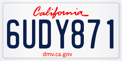 CA license plate 6UDY871