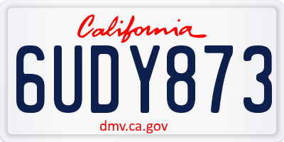 CA license plate 6UDY873